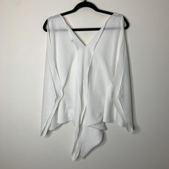 Sugarlips Blouse Top Tiered Flowy Top Off White Open Sleeve Y2k 2000s Size XS - Picture 12 of 16